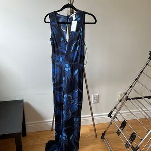 BRAND NEW WITH TAGS H&M blue pattern sleeveless jumpsuit S